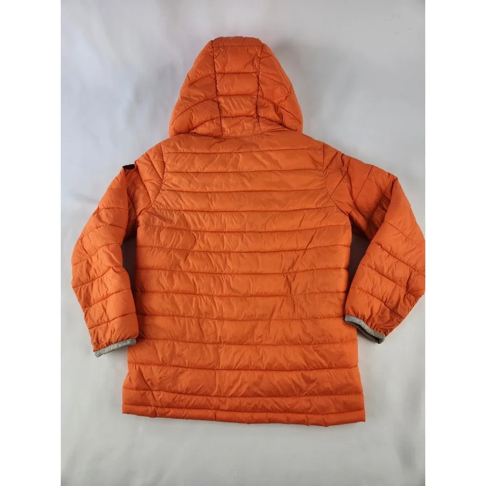 Orange Gap Kids lightweight hooded puffer jacket Full Zip Coat Safety Sz SMALL